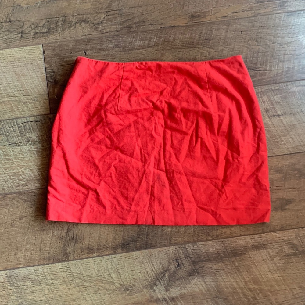 Red Mini Skirt with Back Pocket